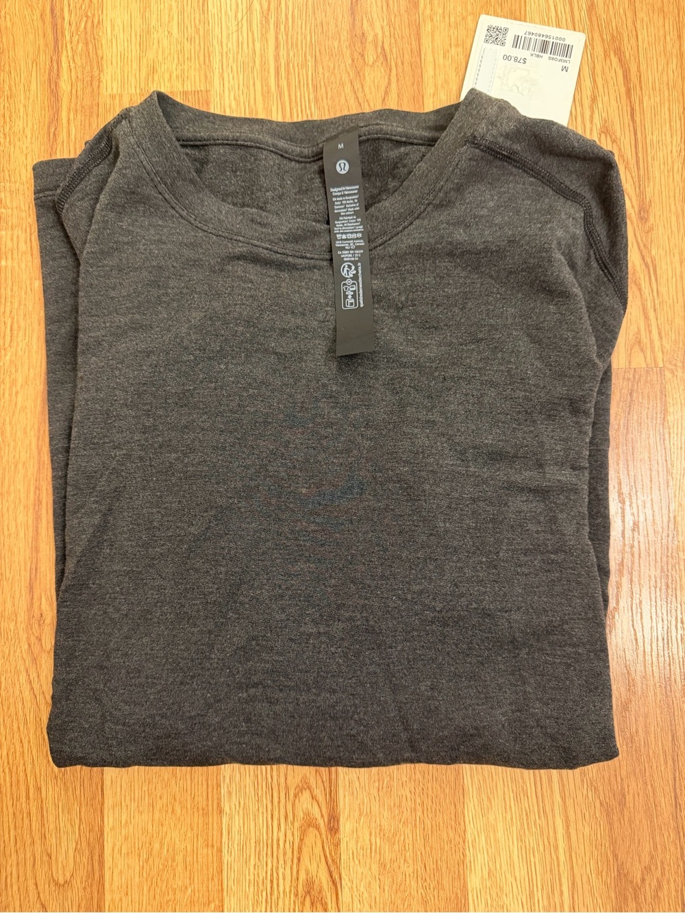 lululemon athletica Men's Charcoal Long Sleeve Crew